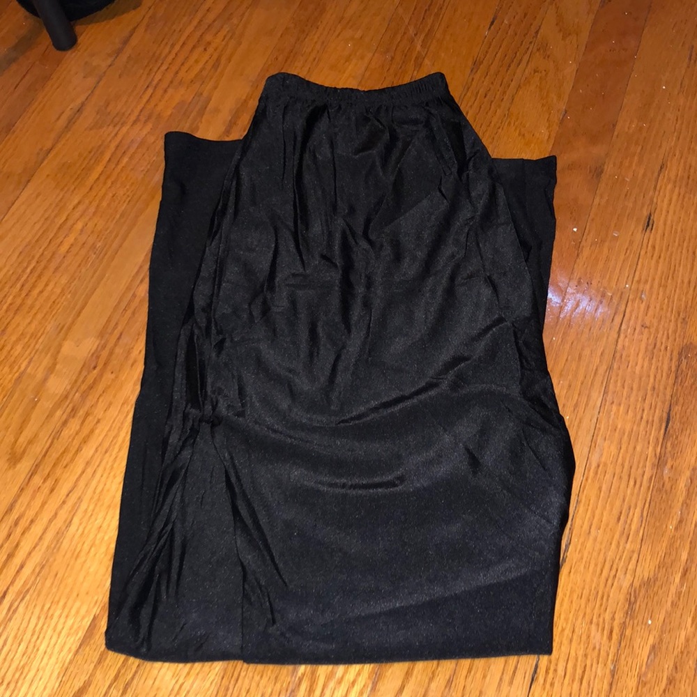 Shiny black pants